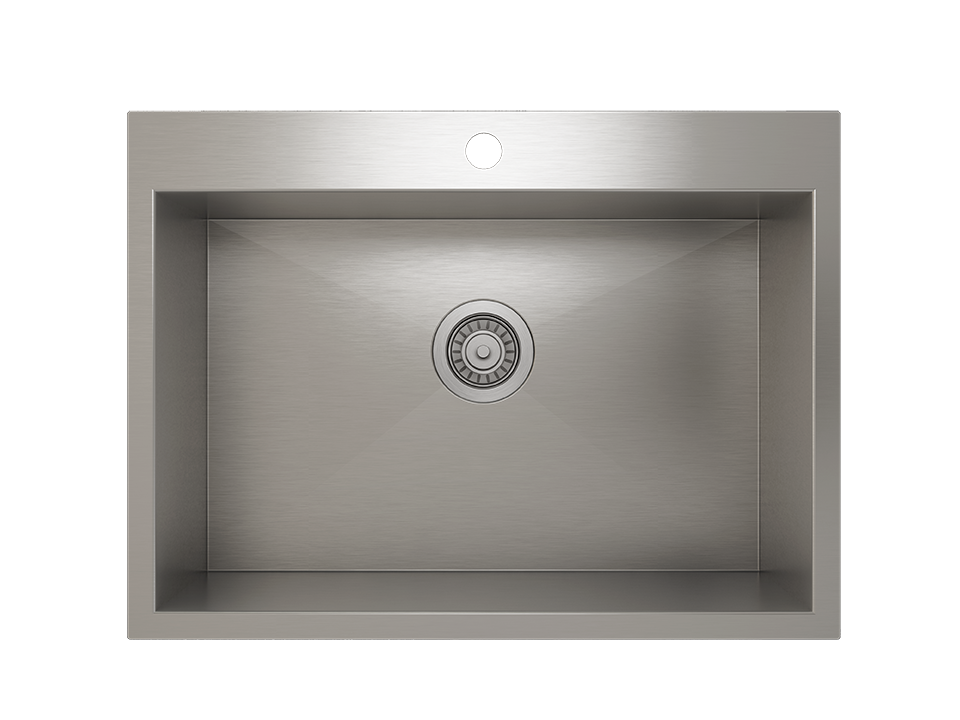 Single Bowl Topmount Kitchen Sink ProInox H0 18-gauge Stainless Steel, 25'' x 16'' x 9''  IH0-TS-27209-main