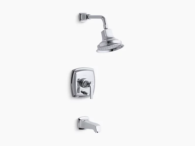 Margaux®Rite-Temp® pressure-balancing bath and shower faucet trim with push-button diverter and lever handle, valve not included K-T16233-4-CP-related