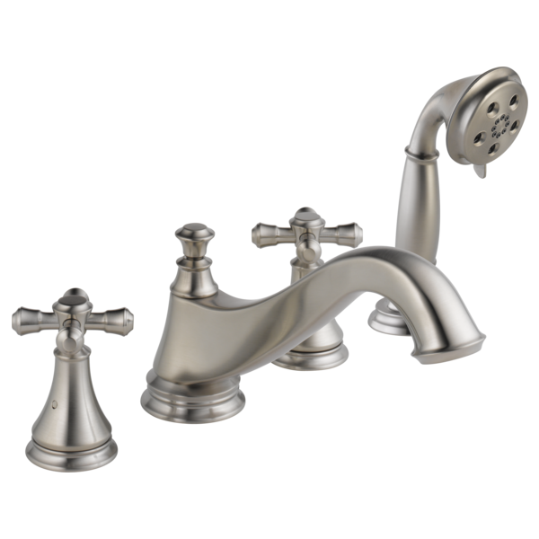 Cassidy™ Roman Tub Trim With Hand Shower - Low Arc Spout - Less Handles In Stainless MODEL#: T4795-SSLHP--H695SS--R4707-0