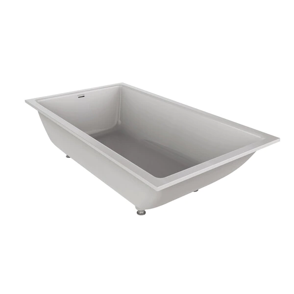 Kaldera 66 Inch X 36 Inch Undermount Or Drop-In Bathtub In Volcanic Limestone™ With Internal Overflow - Gloss White | Model Number: KAL3-N-SW-IO-0