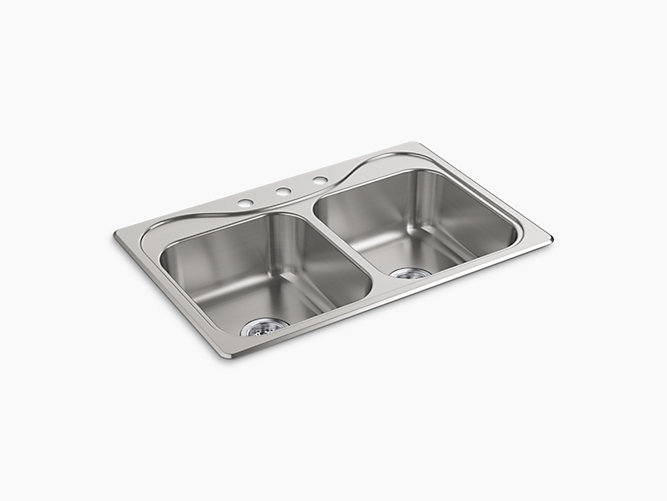 Southhaven®Top-Mount Double-Equal Kitchen Sink, 33" x 22" x 8"-related