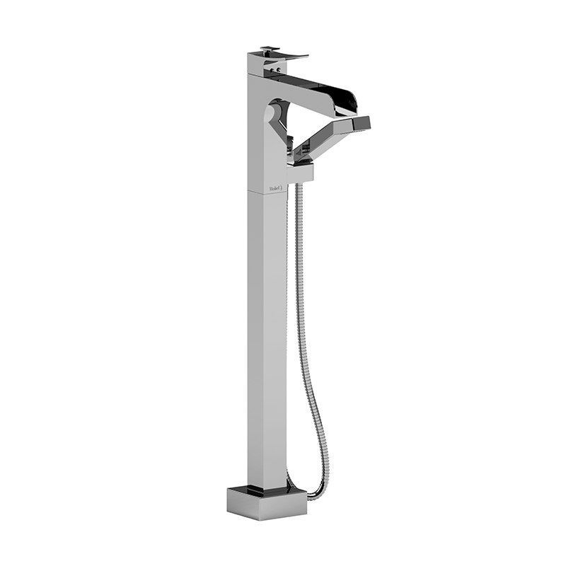 ZENDO - ZOOP37 FLOOR-MOUNT TYPE T/P (THERMO/PRESSURE BALANCE) COAXIAL OPEN SPOUT TUB FILLER W/ HAND SHOWER-related