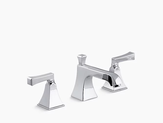 Widespread bathroom sink faucet with Deco lever handles-product-view