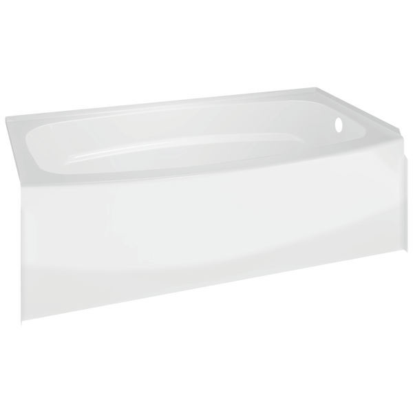 60" X 30" Curved Bathtub - Right Drain-related