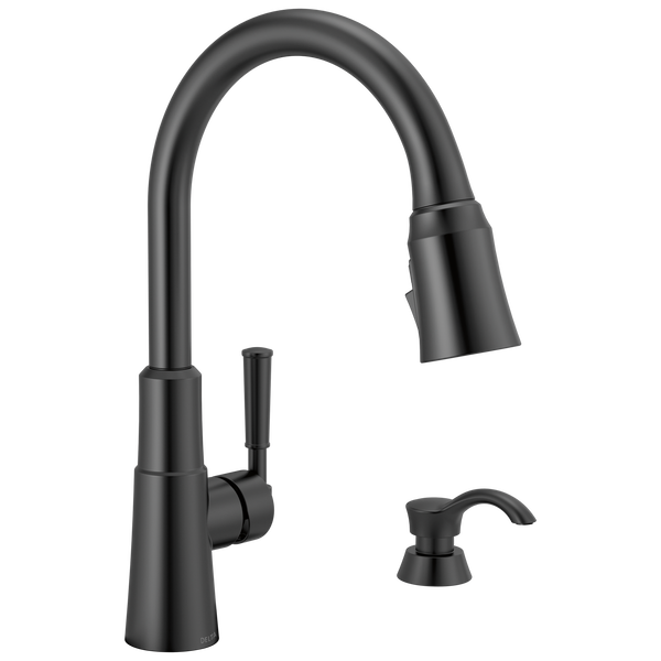 Valo™ Single Handle Pull-Down Kitchen Faucet With Soap Dispenser And ShieldSpray® Technology In Matte Black MODEL#: 19791Z-BLSD-DST-related