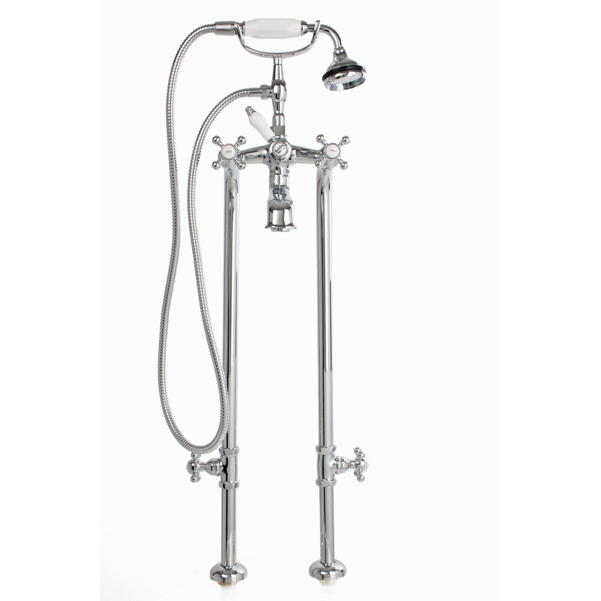 Freestanding Tub Filler with Hand Shower and Stop Valves-related