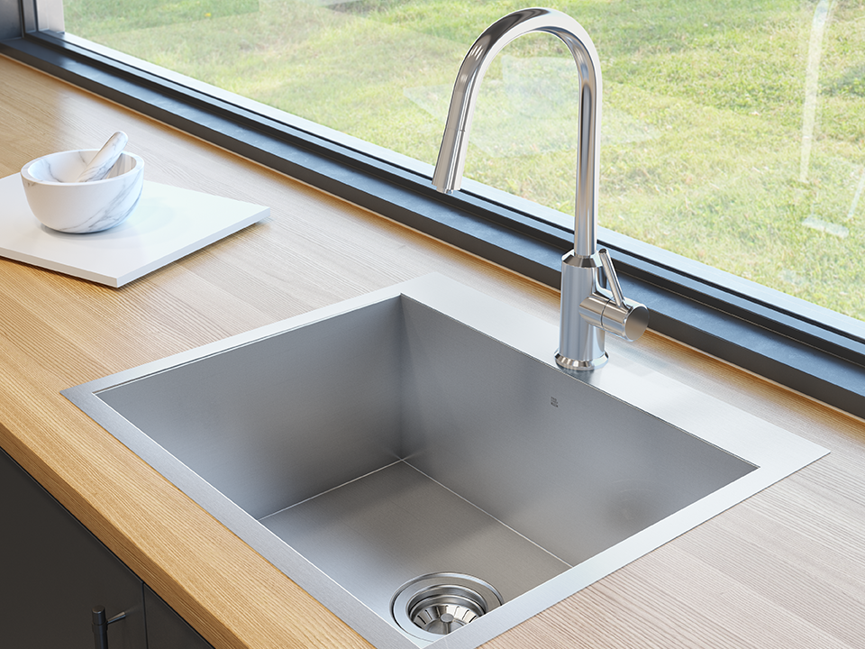 Single Bowl Topmount Kitchen Sink ProInox H0 18-gauge Stainless Steel, 21'' x 16'' x 9''  IH0-TS-23209-0-large