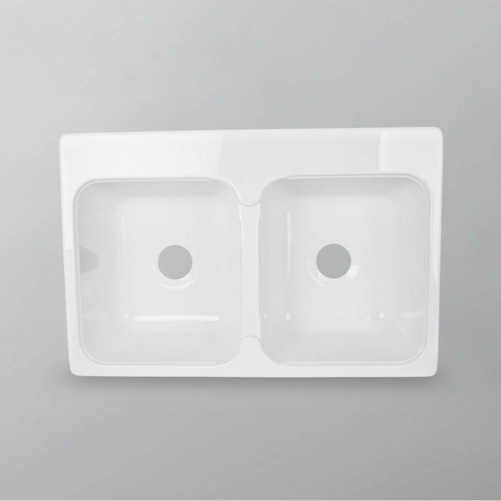 Sink - Acrylic - Dynasty Kitchen Sink - Double Bowl - Wht -3 Holes 8''C-shop