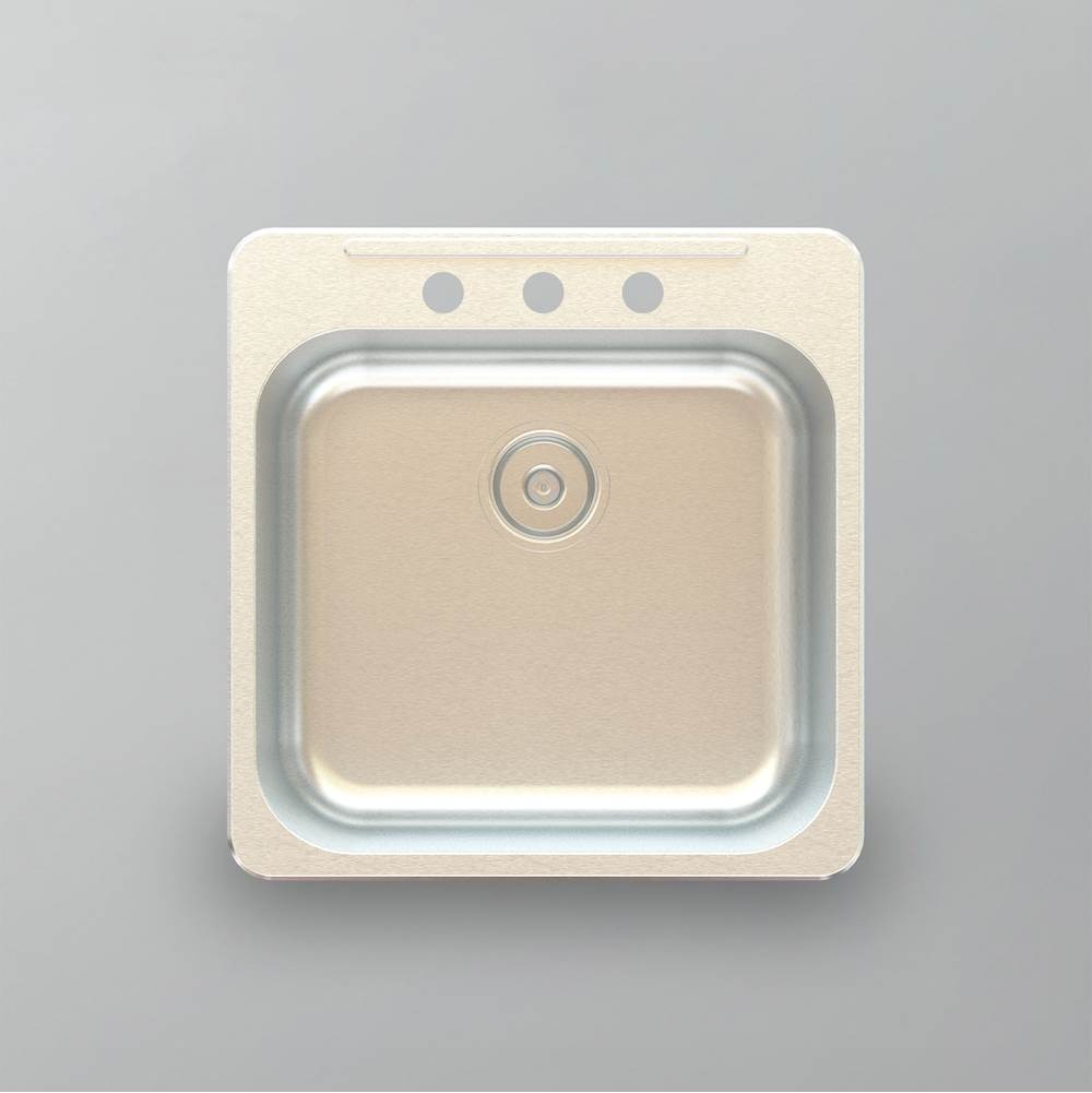 Sink - Stainless - Drop-in Single Bowl - 3 Holes-related