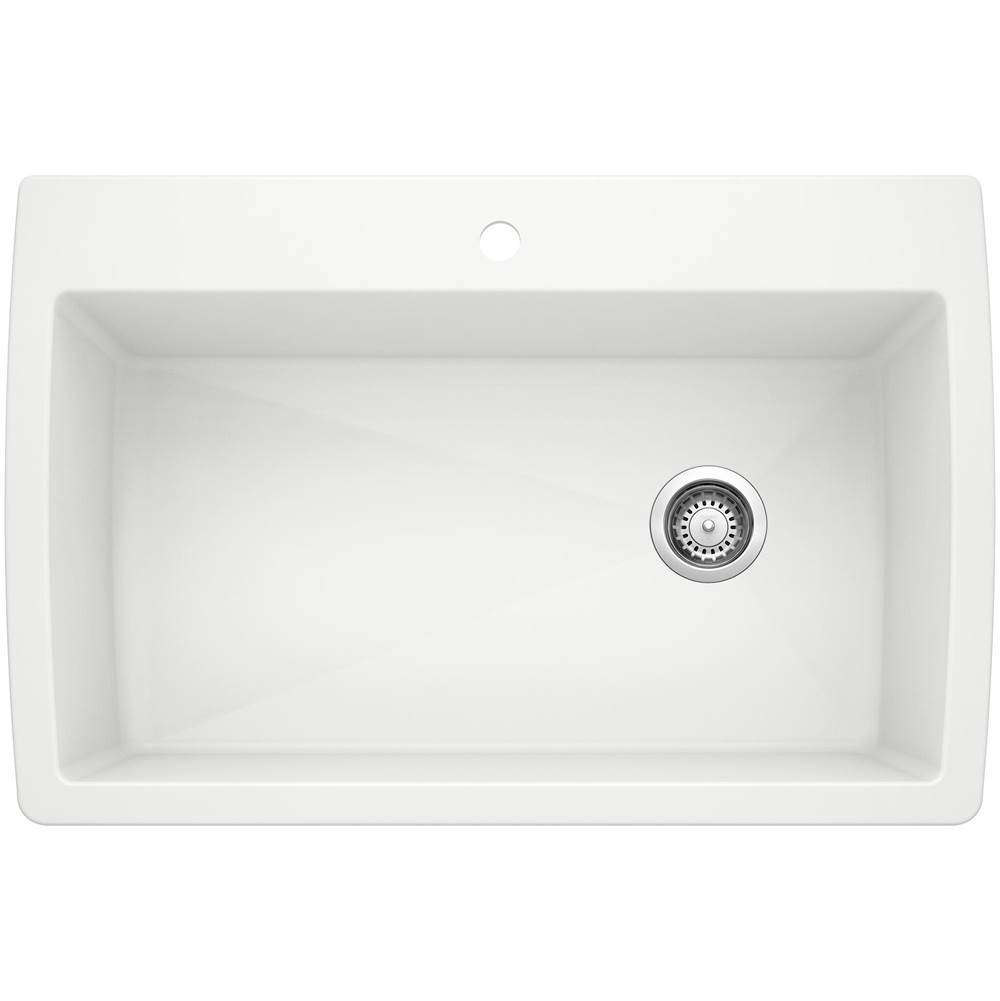 Diamond SILGRANIT 33.5'' Super Single Dual Mount Kitchen Sink - White-shop