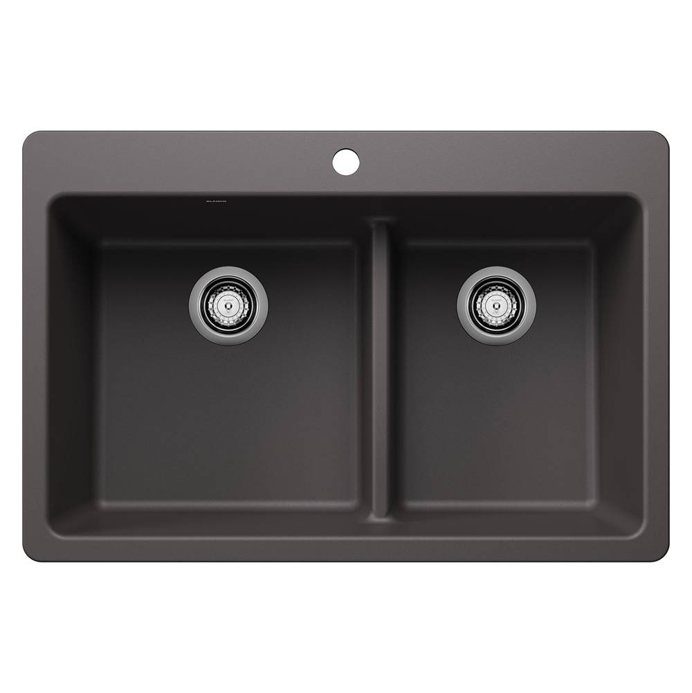 Liven SILGRANIT 33'' 60/40 Double Bowl Dual Mount Kitchen Sink with Low Divide - -related