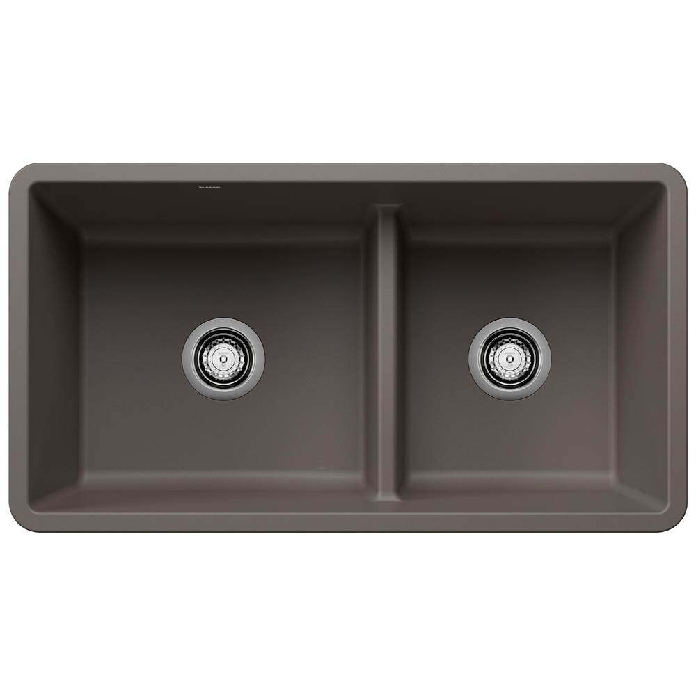 Precis SILGRANIT 33'' 60/40 Double Bowl Undermount Kitchen Sink - Volcano Gray-related