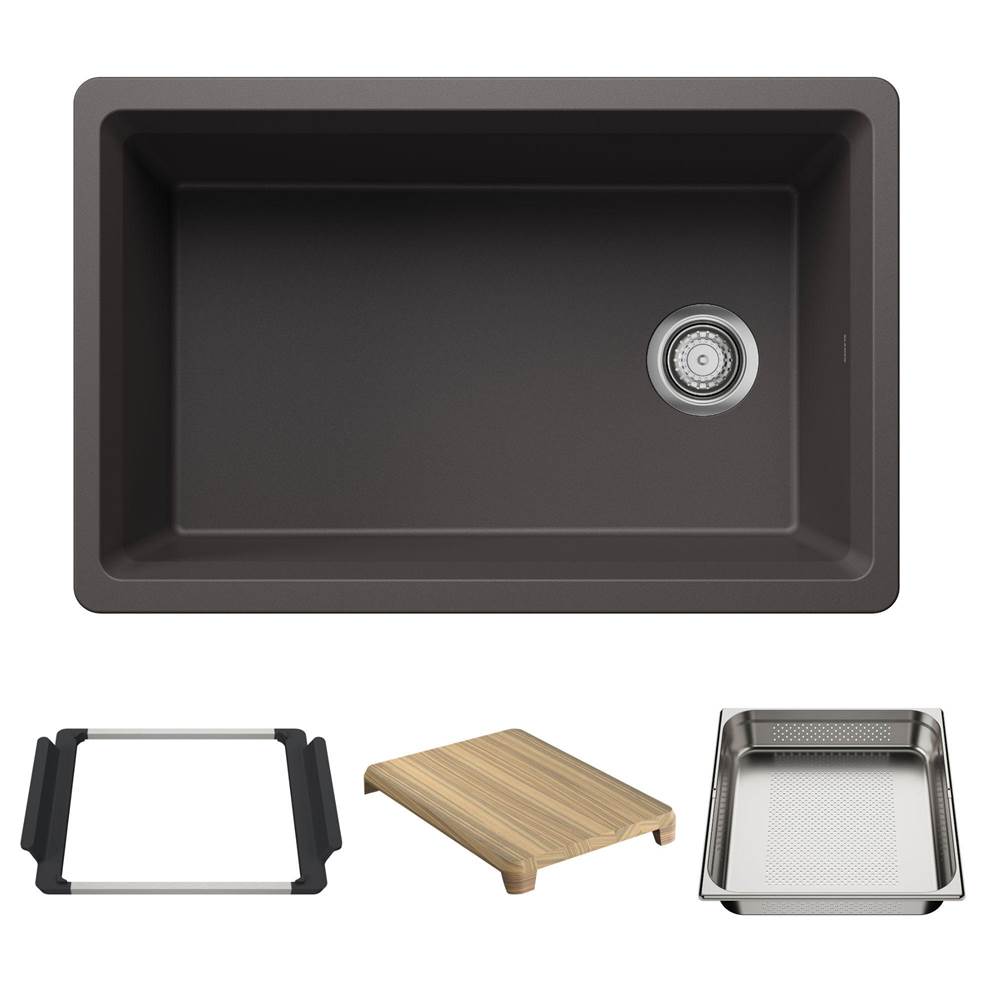 Inteos SILGRANIT 30'' Single Bowl Reversible Undermount Workstation Kitchen Sink -shop