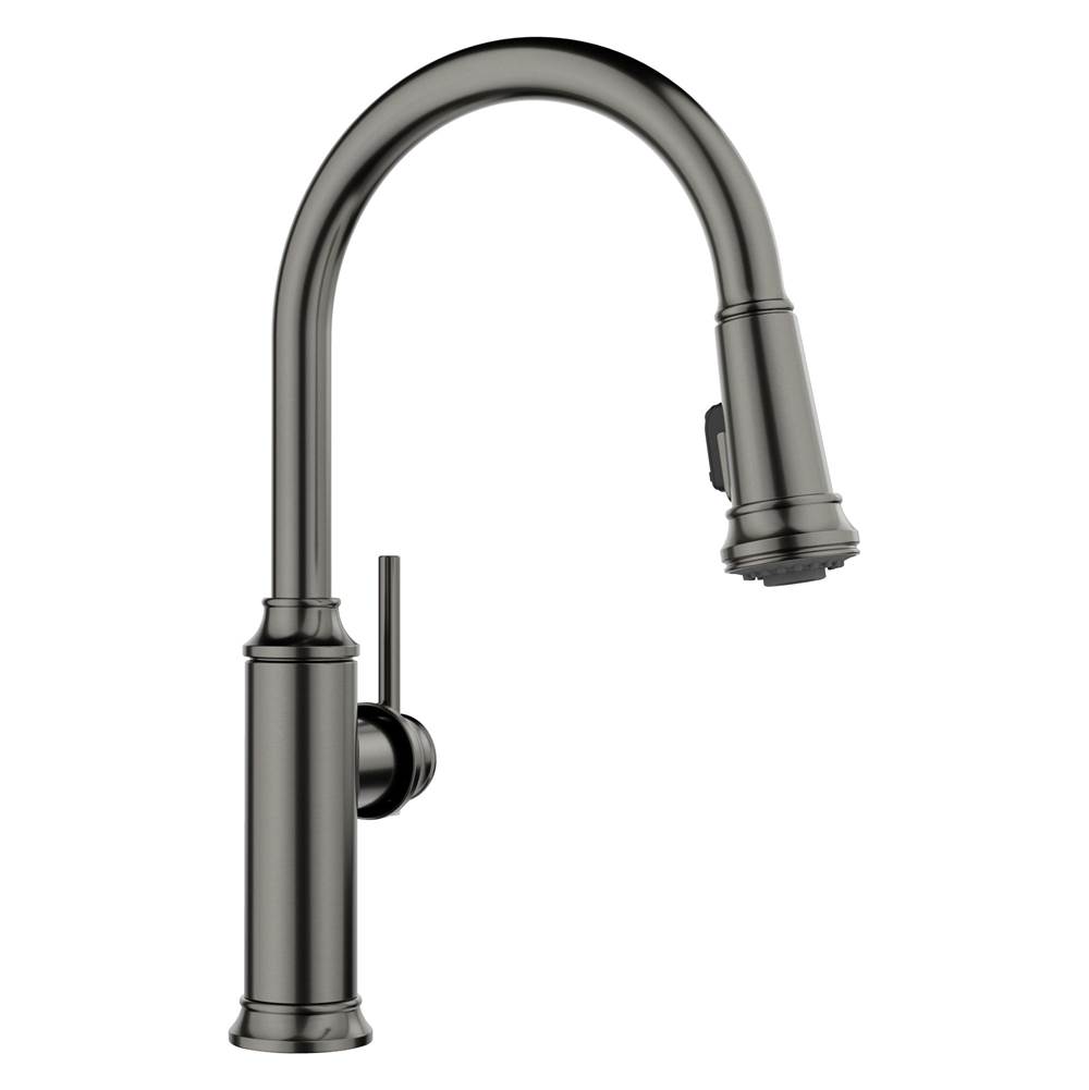 Empressa High Arc Pull-Down Dual-Spray Kitchen Faucet - Satin Dark Steel-shop