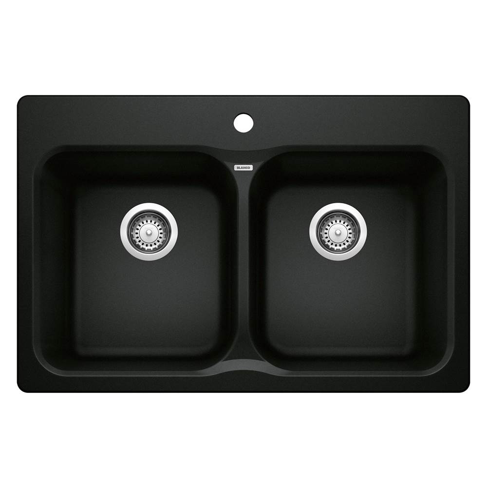 Vision SILGRANIT 31.5'' 50/50 Double Bowl Dual Mount Kitchen Sink - Coal Black-related