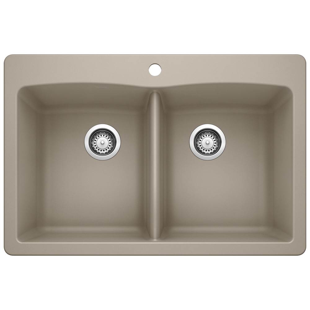 Diamond SILGRANIT 33'' 50/50 Double Bowl Dual Mount Kitchen Sink - Truffle-related