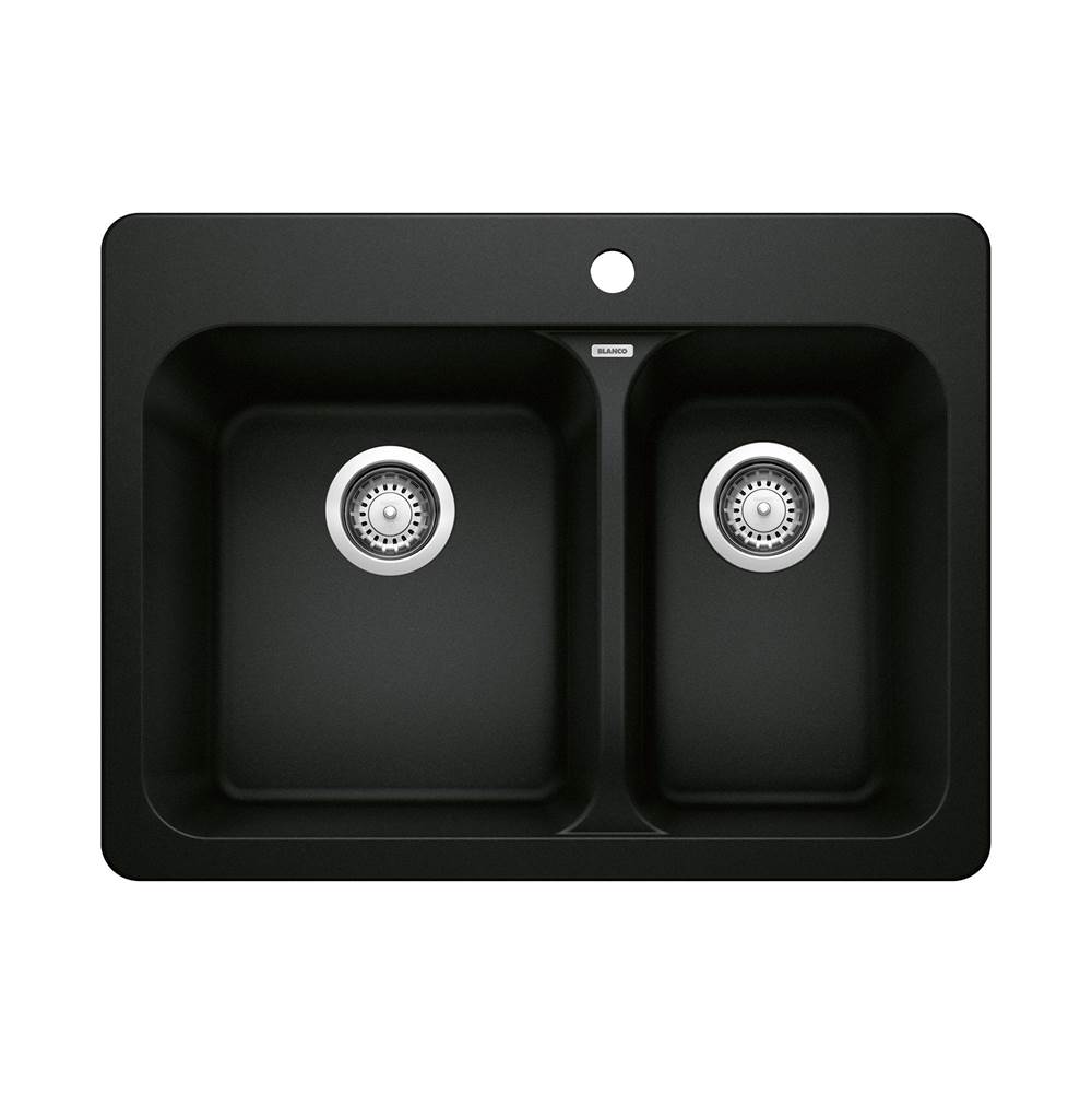 Vision SILGRANIT 27.5'' 70/30 Double Bowl Dual Mount Kitchen Sink - Coal Black-related