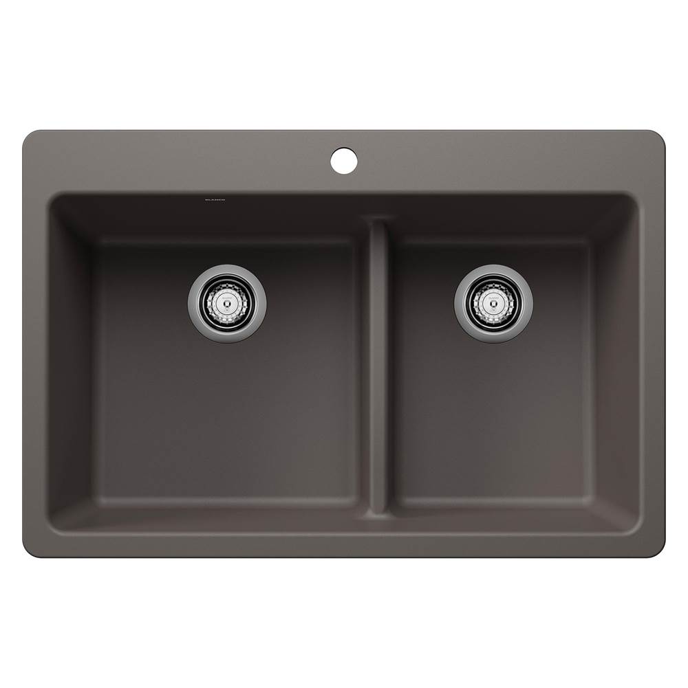 Liven SILGRANIT 33'' 60/40 Double Bowl Dual Mount Kitchen Sink with Low Divide - -related