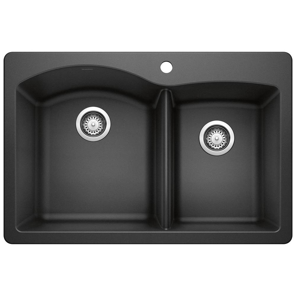 Diamond SILGRANIT 33'' 60/40 Double Bowl Dual Mount Kitchen Sink - Anthracite-related
