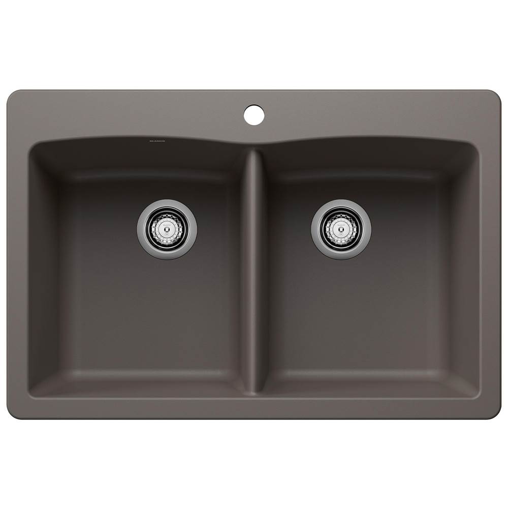 Diamond SILGRANIT 33'' 50/50 Double Bowl Dual Mount Kitchen Sink - Volcano Gray-related