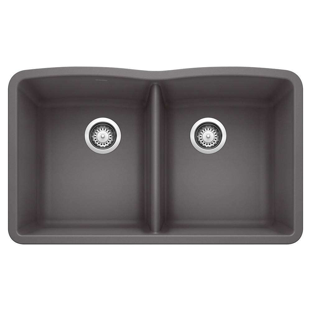 Diamond SILGRANIT 32'' 50/50 Double Bowl Undermount Kitchen Sink - Cinder-related