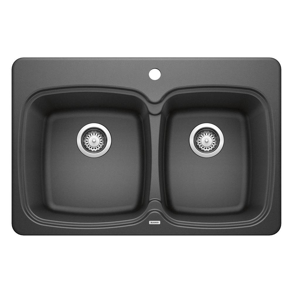Vienna SILGRANIT 31'' 50/50 Double Bowl Dual Mount Kitchen Sink - Anthracite-shop