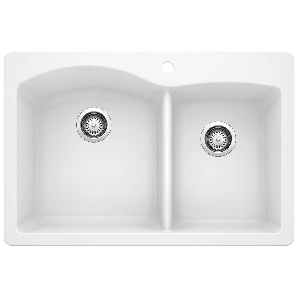 Diamond SILGRANIT 33'' 60/40 Double Bowl Dual Mount Kitchen Sink - White-related