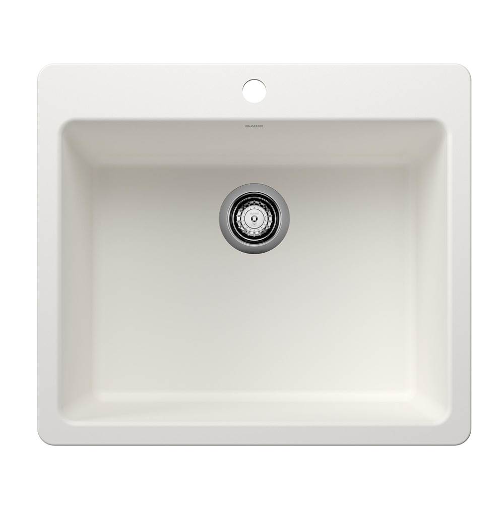 Liven SILGRANIT 25'' Single Bowl Dual Mount Kitchen Sink - White-shop