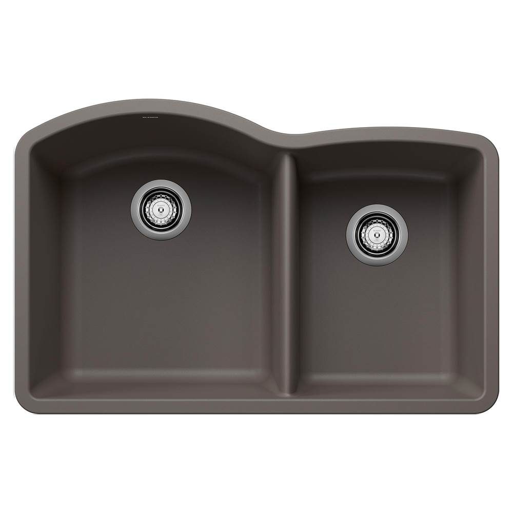 Diamond SILGRANIT 32'' 60/40 Double Bowl Undermount Kitchen Sink - Volcano Gray-related