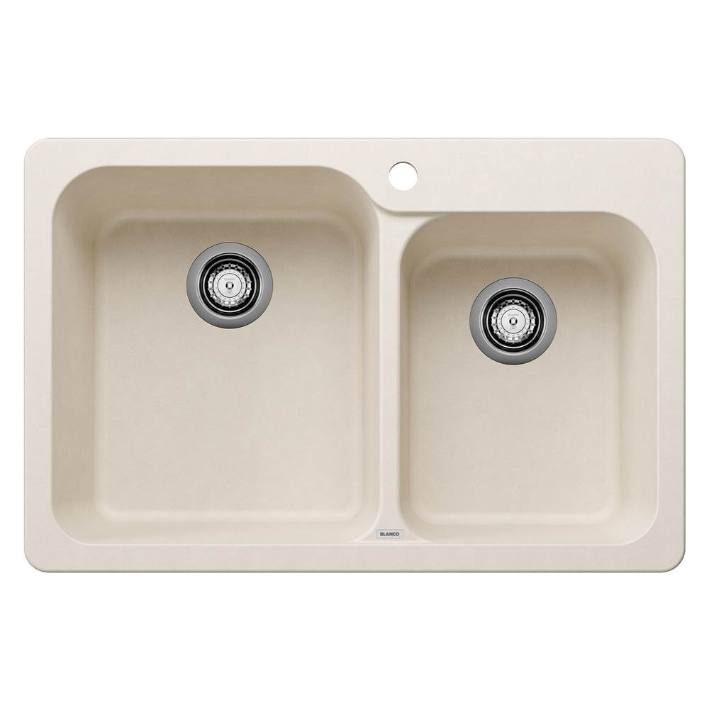 Vision SILGRANIT 31.5'' 60/40 Double Bowl Dual Mount Kitchen Sink - Soft White-shop