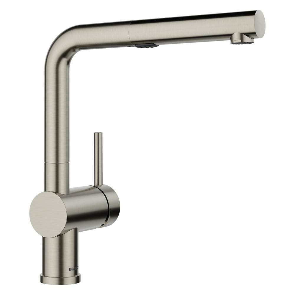 Linus Low Arc Pull-Out Dual-Spray Kitchen Faucet - Satin Platinum-shop