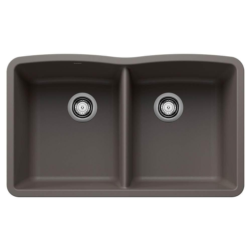 Diamond SILGRANIT 32'' 50/50 Double Bowl Undermount Kitchen Sink - Volcano Gray-related