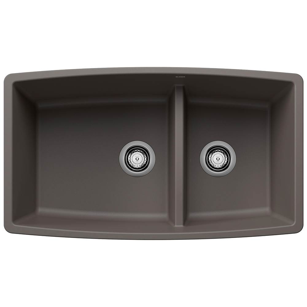 Performa SILGRANIT 33'' 60/40 Double Bowl Undermount Kitchen Sink with Low Divide-shop