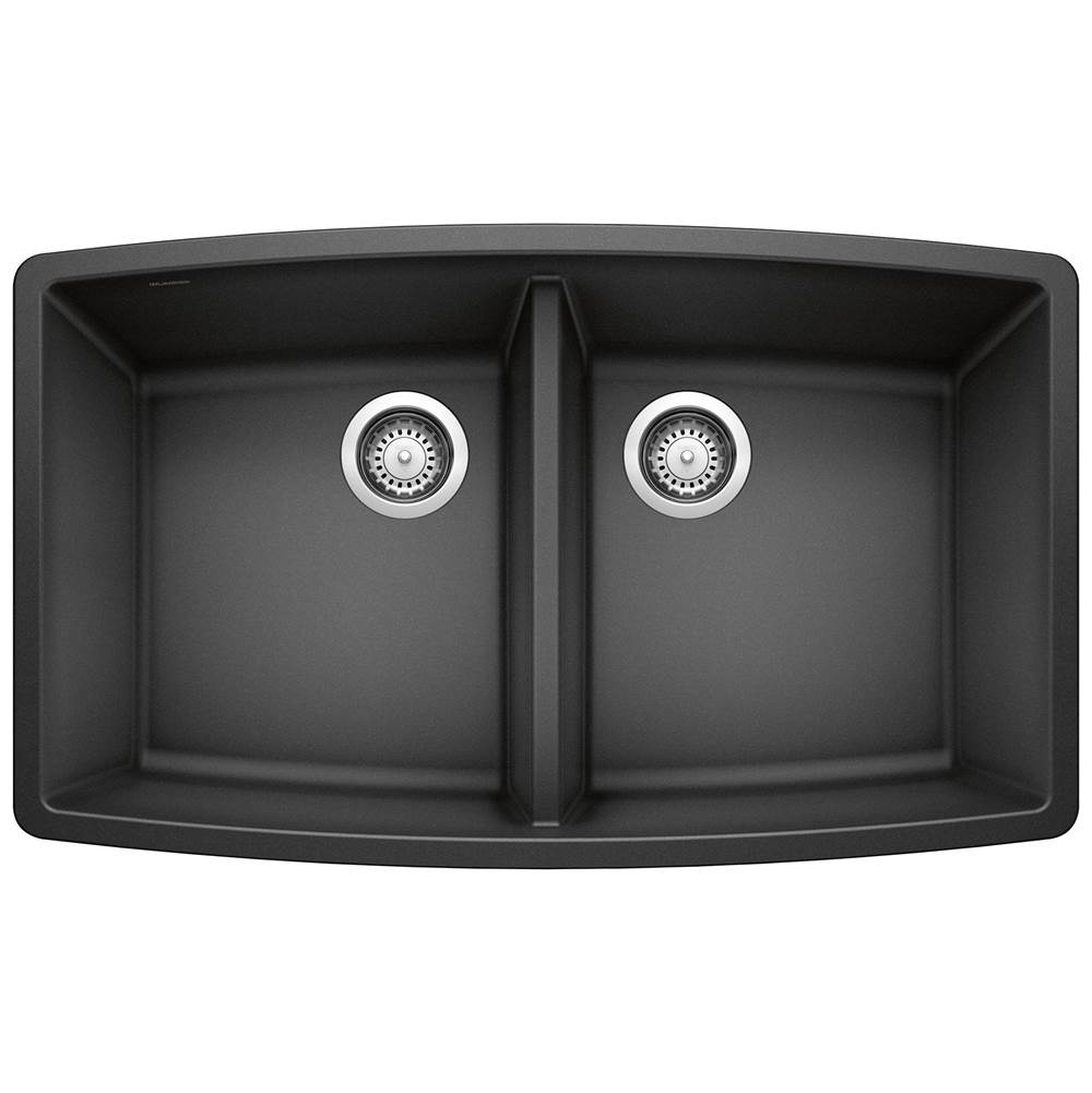 Performa SILGRANIT 33'' 50/50 Double Bowl Undermount Kitchen Sink - Anthracite-shop