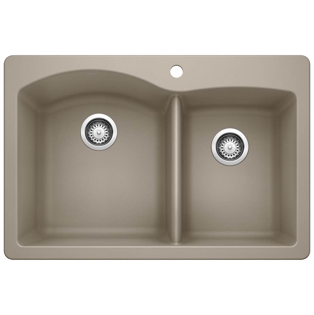Diamond SILGRANIT 33'' 60/40 Double Bowl Dual Mount Kitchen Sink - Truffle-related