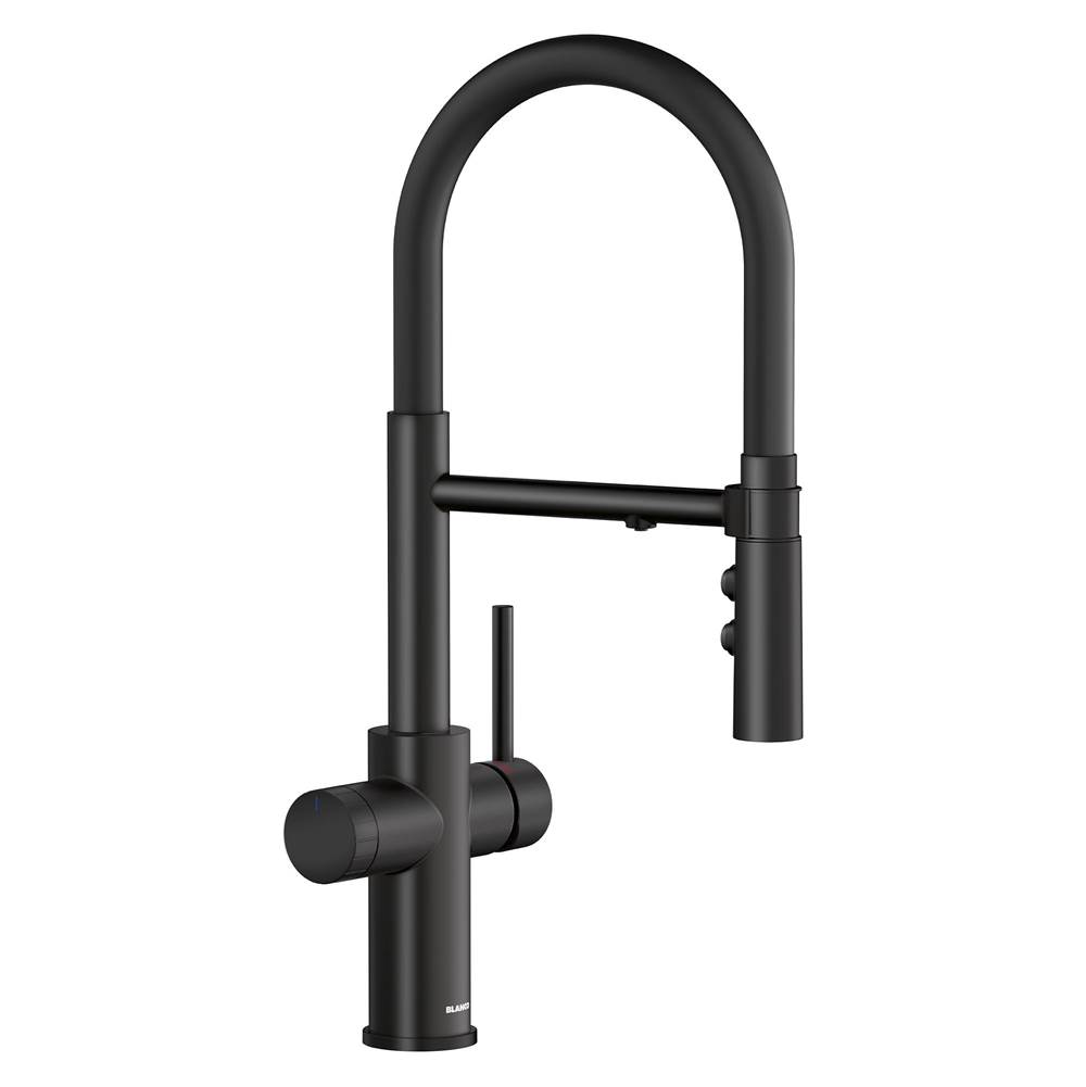 Catris Flexo Filter-Ready Semi-Pro Pull-Down Dual-Spray Kitchen Faucet - Matte Bl-shop