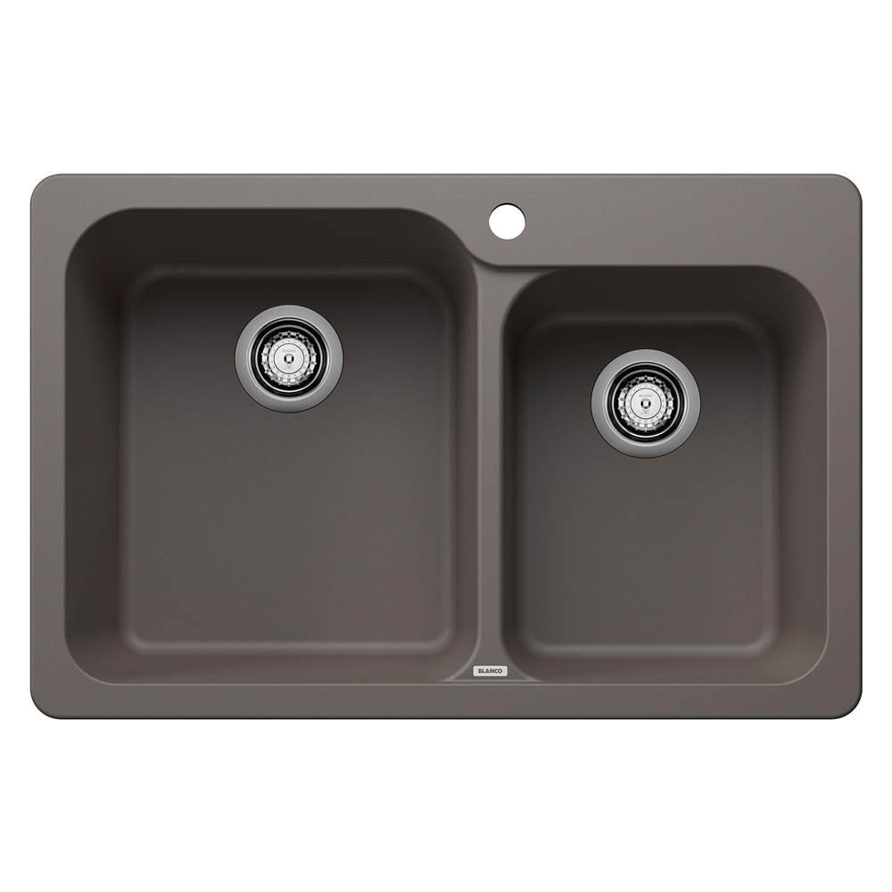 Vision SILGRANIT 31.5'' 60/40 Double Bowl Dual Mount Kitchen Sink - Volcano Gray-related