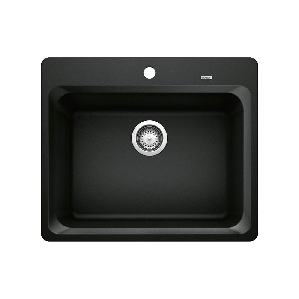 Vision SILGRANIT 25'' Single Bowl Dual Mount Kitchen Sink - Coal Black-related