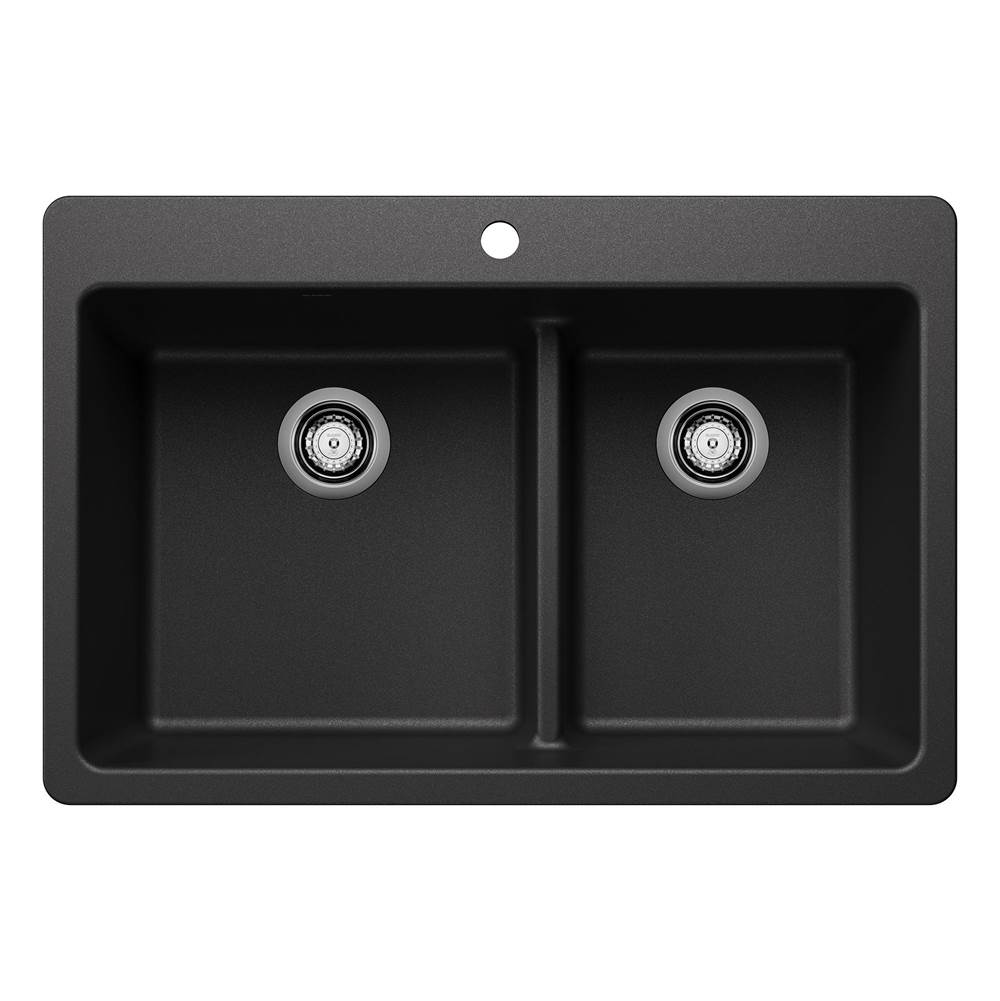 Liven SILGRANIT 33'' 60/40 Double Bowl Dual Mount Kitchen Sink with Low Divide - -shop