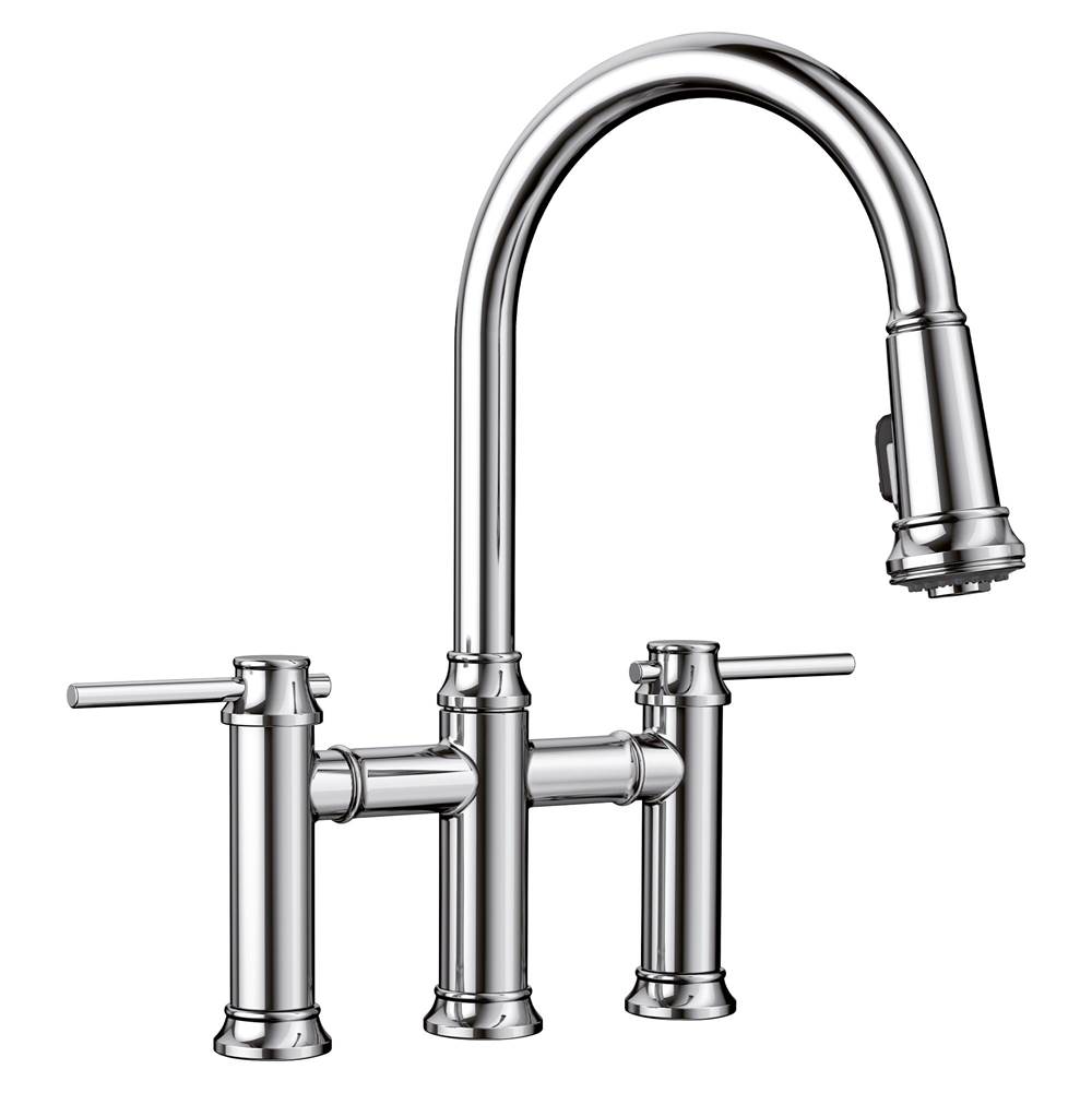 Empressa Pull-Down Dual-Spray Bridge Faucet - Chrome-related