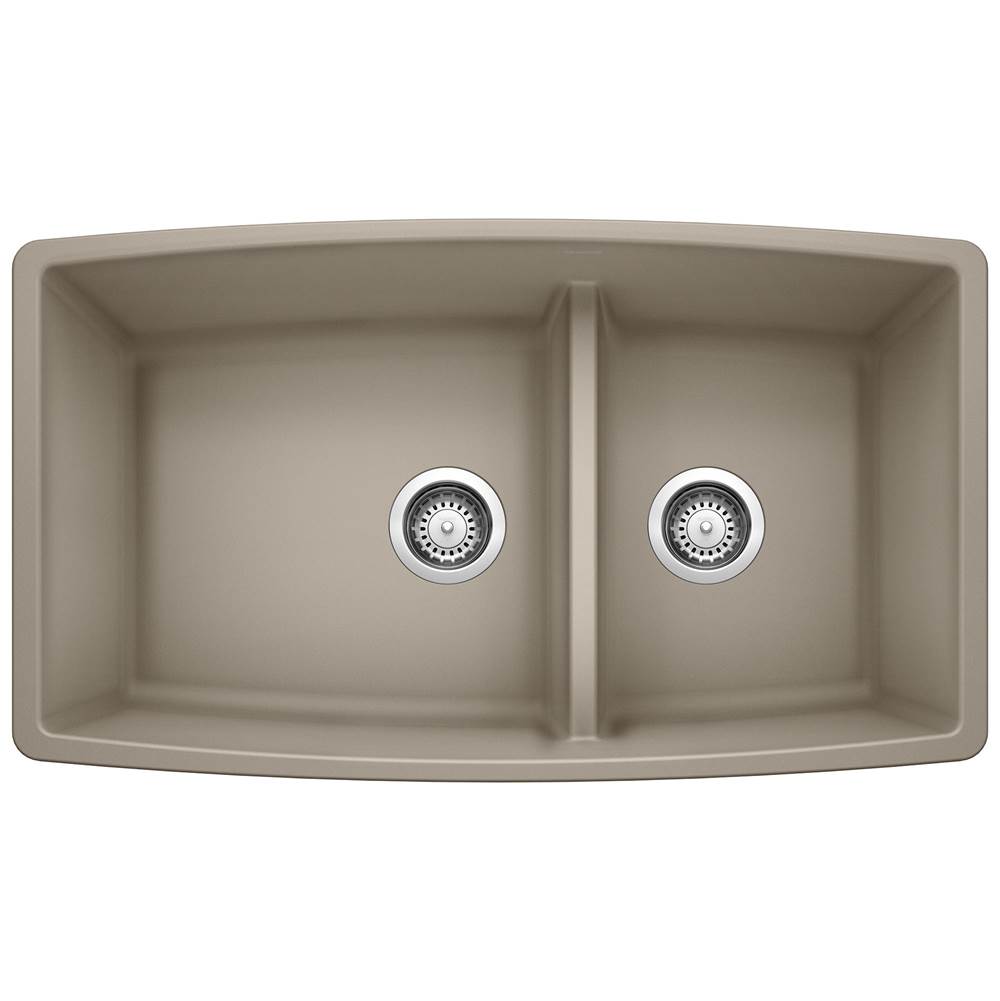 Performa SILGRANIT 33'' 60/40 Double Bowl Undermount Kitchen Sink with Low Divide-shop