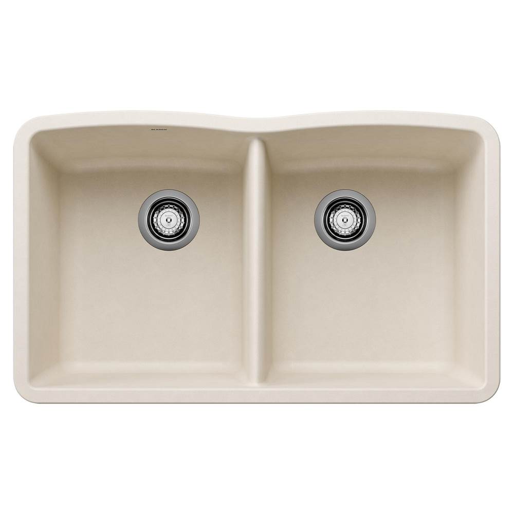 Diamond SILGRANIT 32'' 50/50 Double Bowl Undermount Kitchen Sink - Soft White-shop
