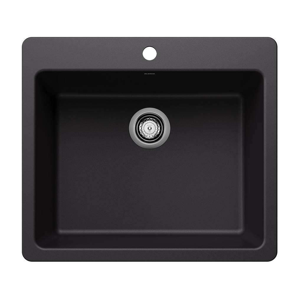 Liven SILGRANIT 25'' Single Bowl Dual Mount Kitchen Sink - Coal Black-related