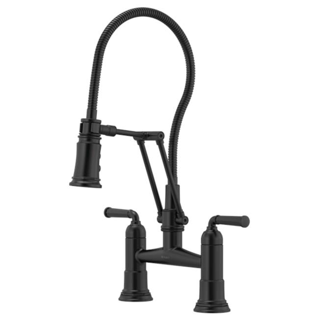 Rook® Articulating Bridge Faucet with Finished Hose-shop