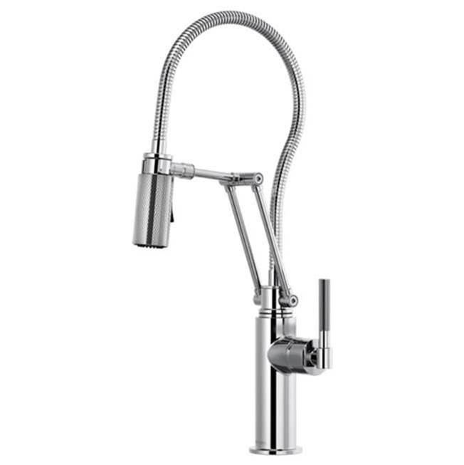 Articulating Faucet With Knurled Handle And Finished Hose-related