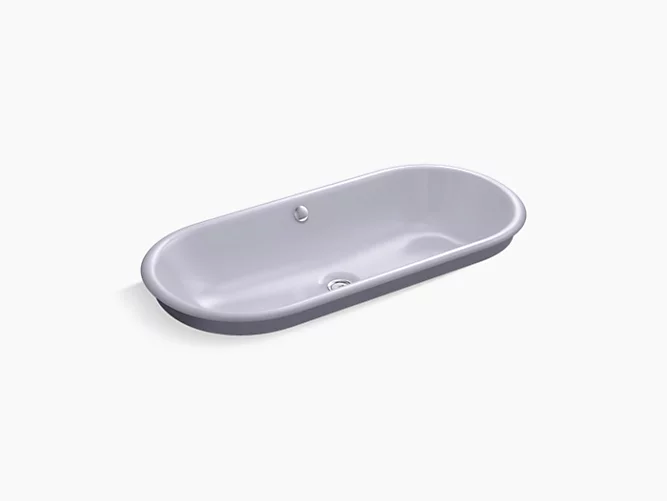 Iron Plains® CapsuleDrop-in/undermount vessel bathroom sink with Lavender Grey painted underside K-20213-LG-GRL-related