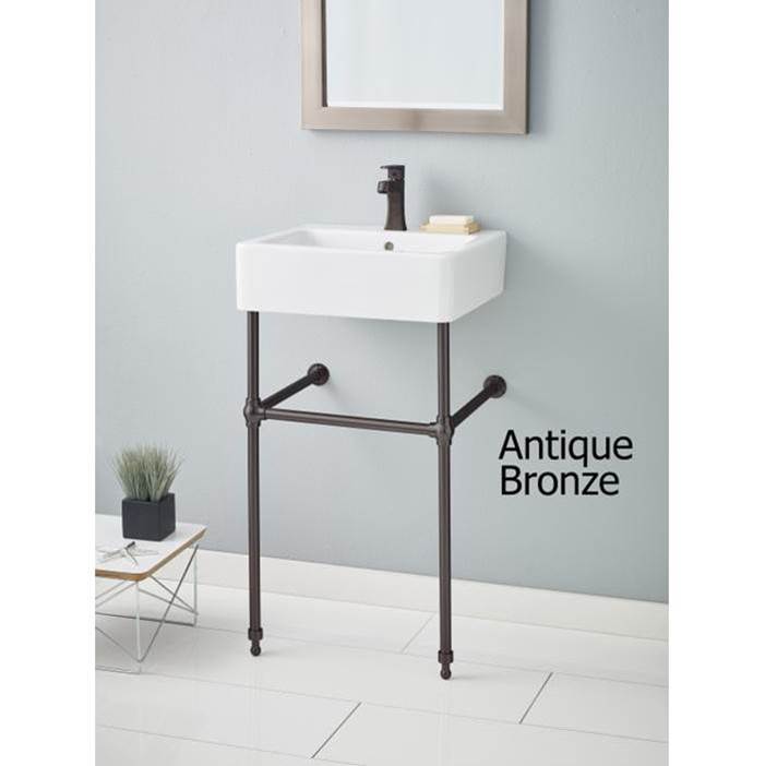 Nuovella Console Sink, 23.5'', White, Single Hole Drilling, Antique Bronze Legs-related