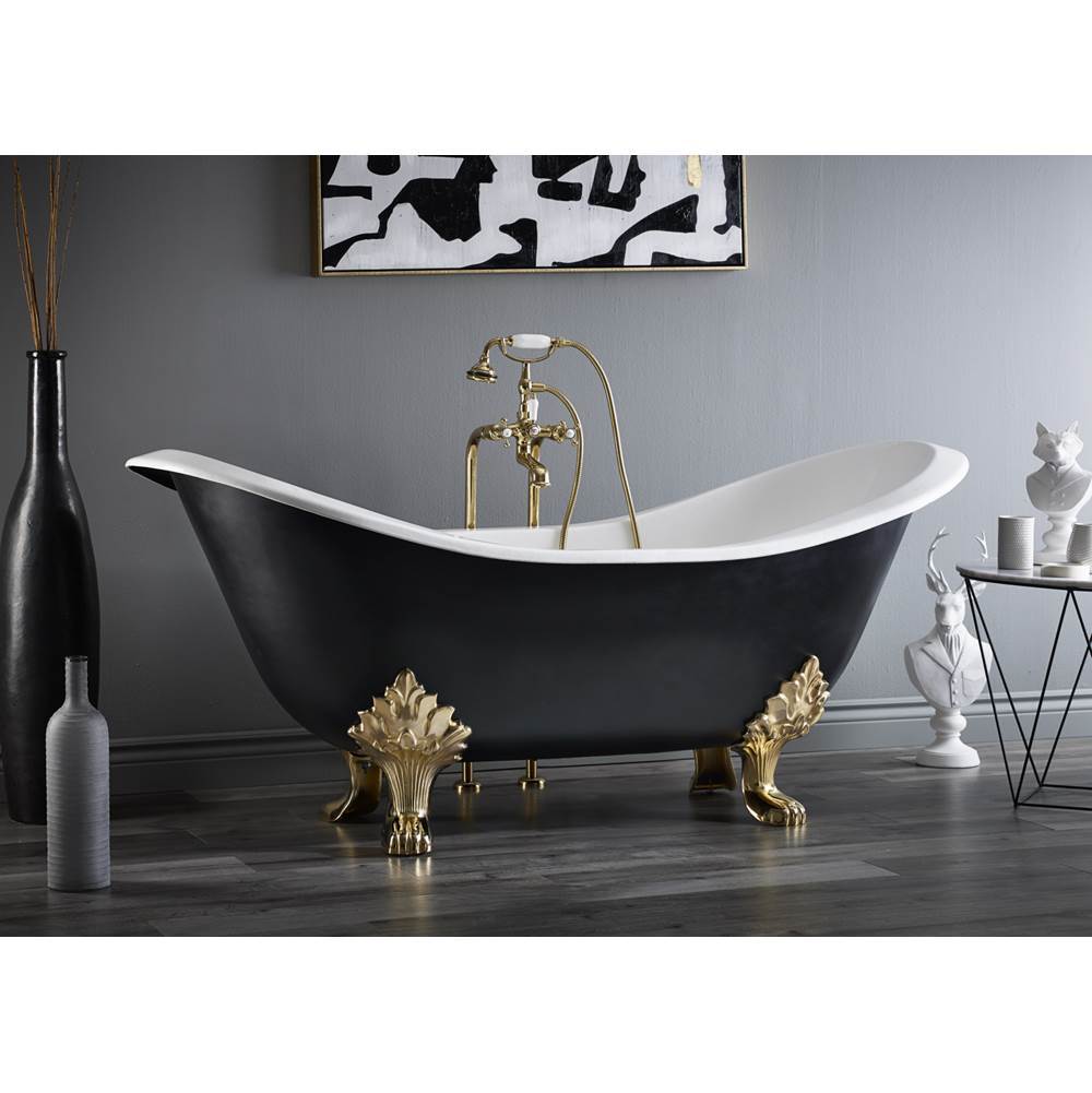 Regency Tub, 68'', White In, Custom Out, Flat, Chrome Lion Feet-related