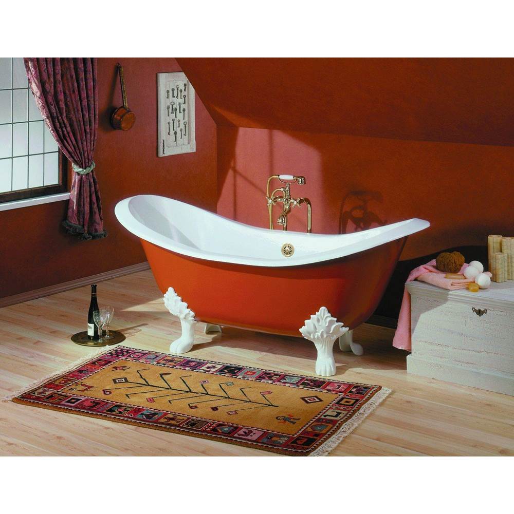 Regency Tub, 72'', White In, Custom Out, 7'' Drill, Antique Bronze Lion Feet-related