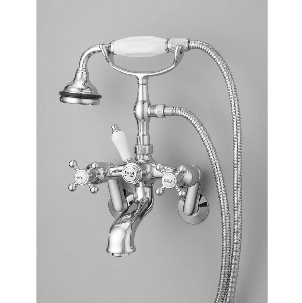 5100 SERIES Wall-Mount Tub Filler - Cross Handles - Porcelain Accents-related